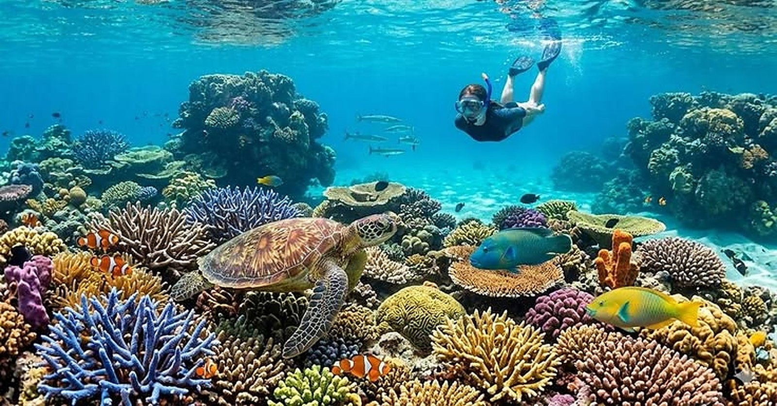 Snorkelling with manta rays